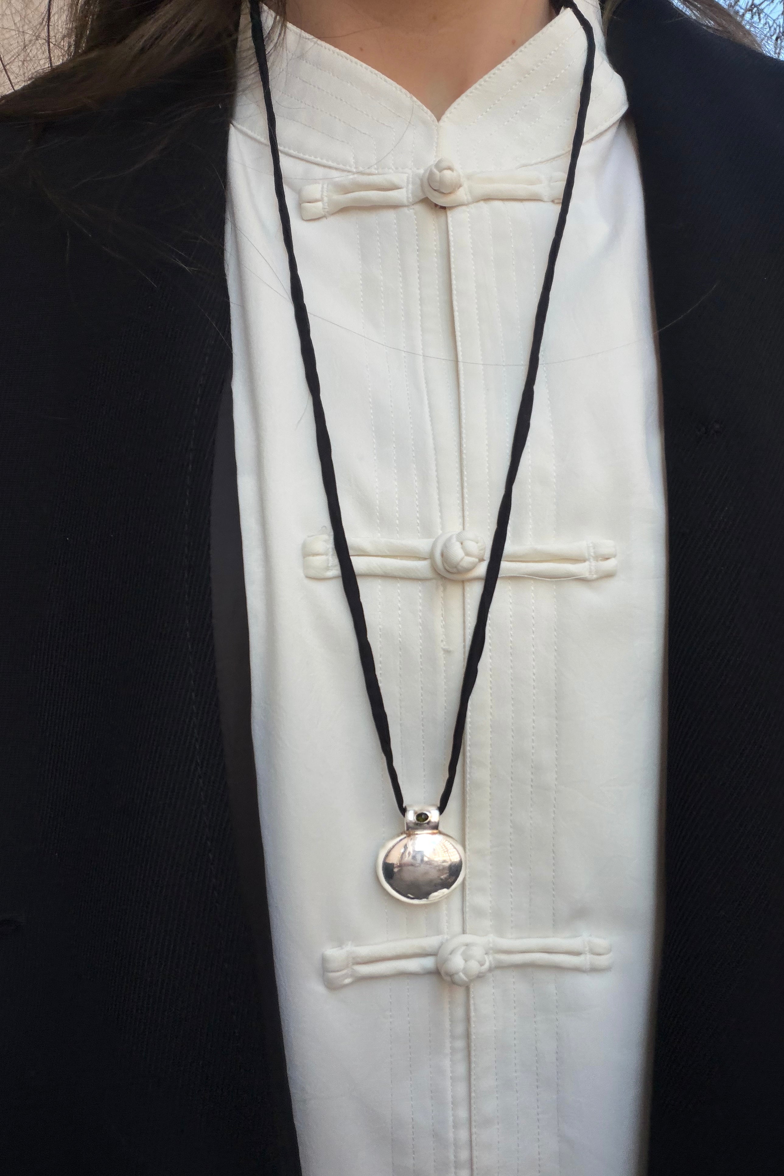 Thin Silk Ribbon Pendant
