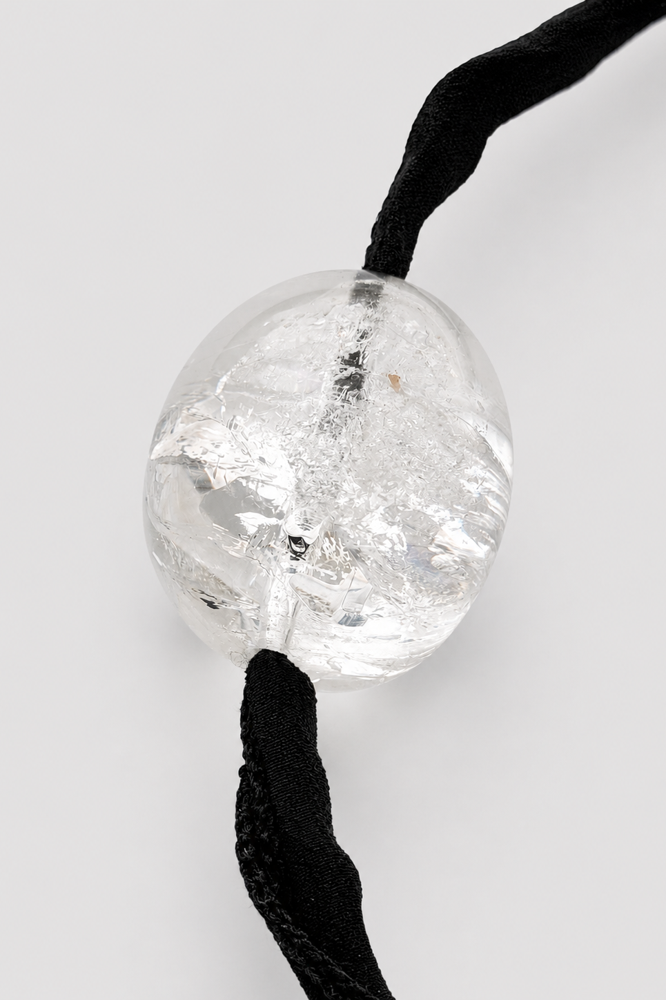 Silk ribbon necklace no. 1 giant crystal rain drops